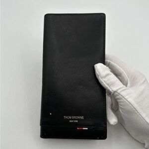 Thom Browne Black Leather Card Holder wallet check book clutch men women’s
